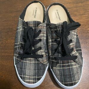 St. John’s Bay Plaid Slip-On Sneakers with Black Laces